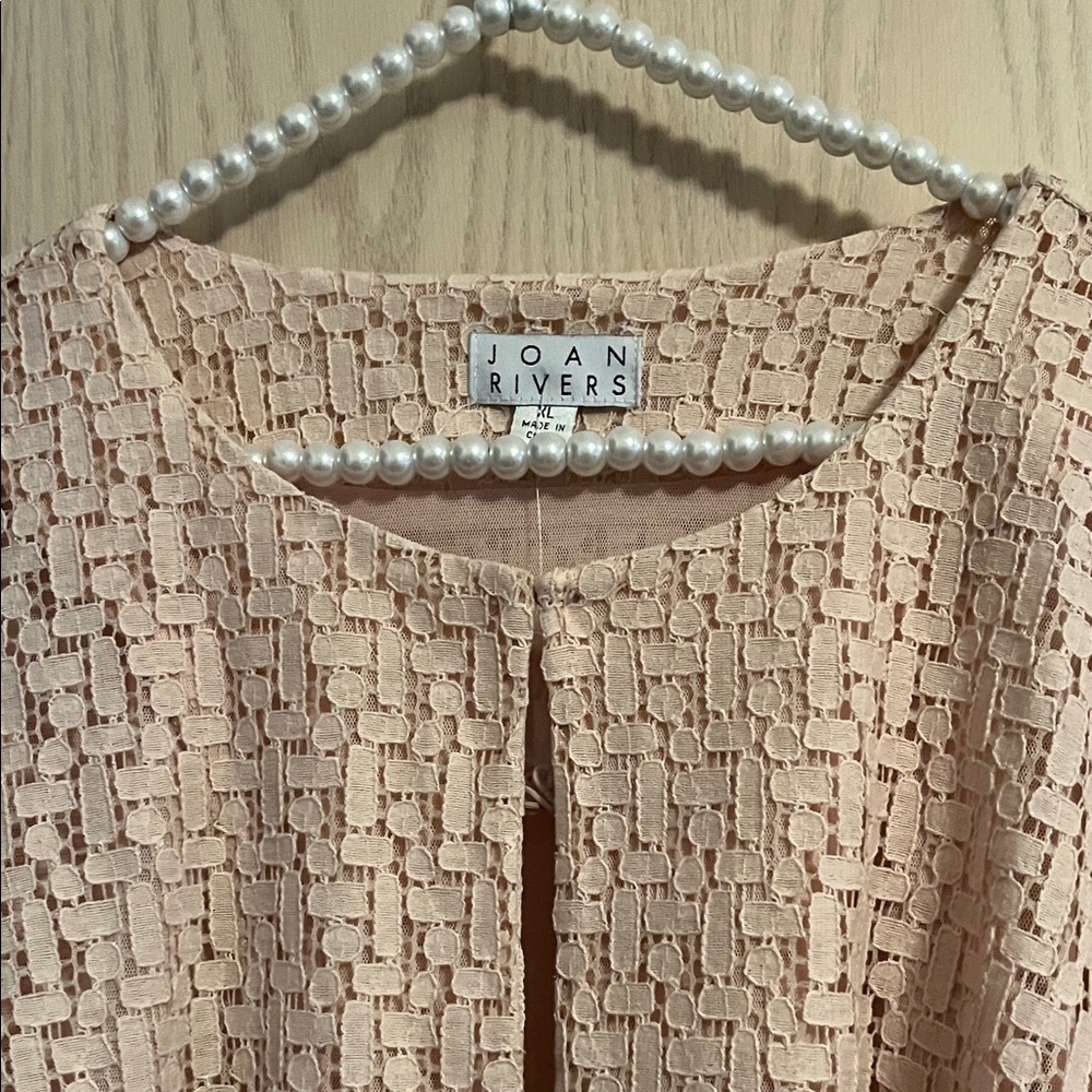 Joan Rivers Blush Textured Top with Ruffle Cuffs - Picture 4 of 11